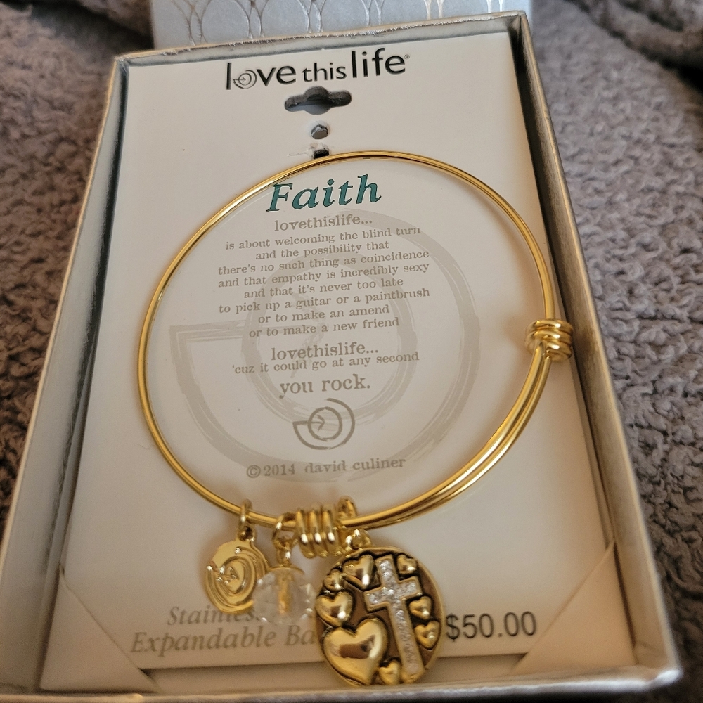 Love This Life Gold Faith Bracelet
